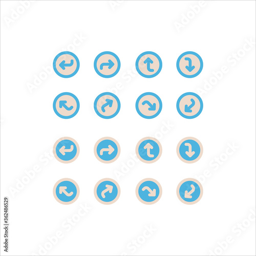 arrow button icon flat vector logo design trendy
