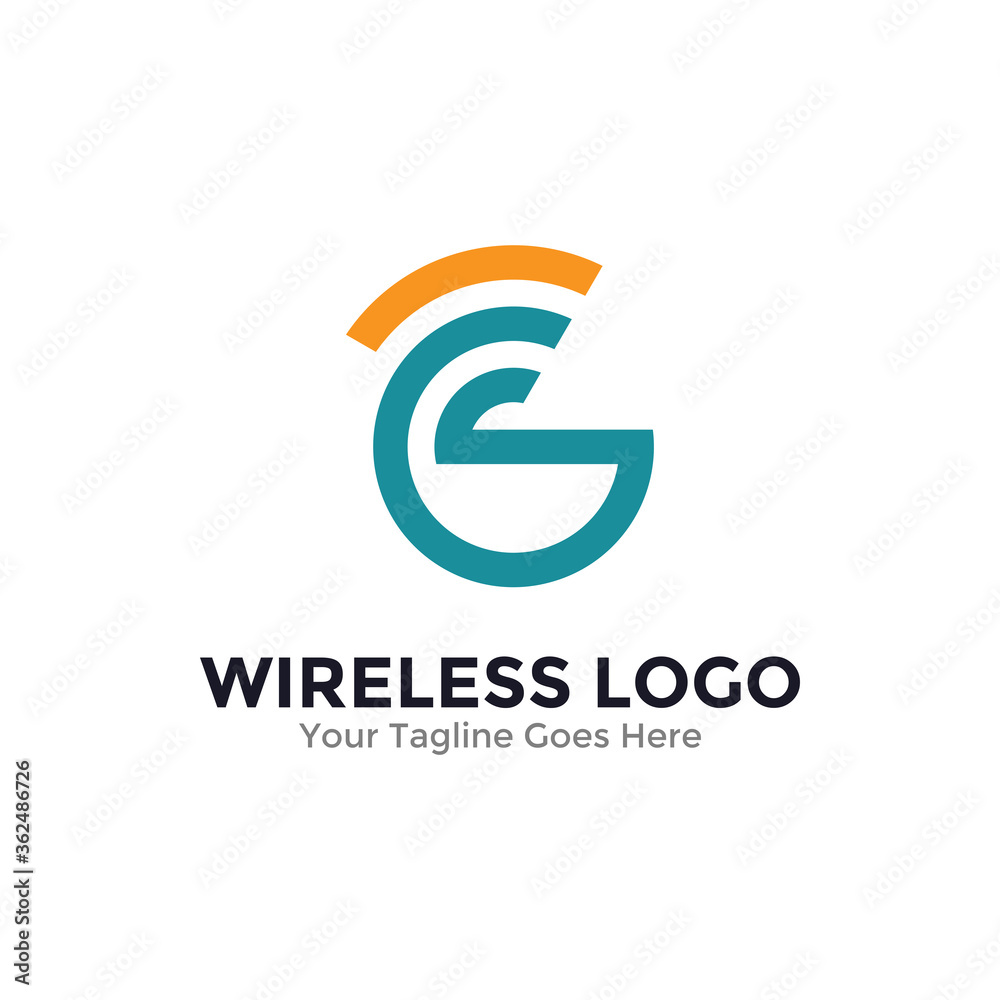 Letter G for abstract wireless logo vector. Signal wave and wifi connection concept. Letter G for abstract wireless logo vector. Signal wave and wifi connection concept.