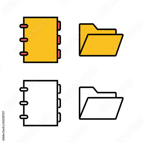 set of Archive folders icons. binders vector icon