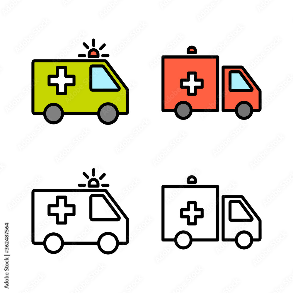 set of Ambulance Icons. Ambulance Icon Design set of Ambulance Icons. Ambulance Icon Design