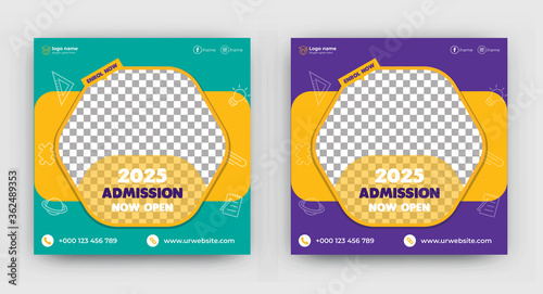 Kids School Admission Social Media post & Instagram Post template