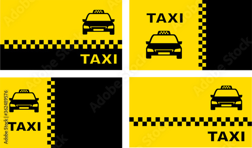 Photo set of taxi background with place for text