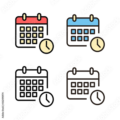 set of calendar icons. Calender symbol. Calendar vector icon. Deadline. Date. Time