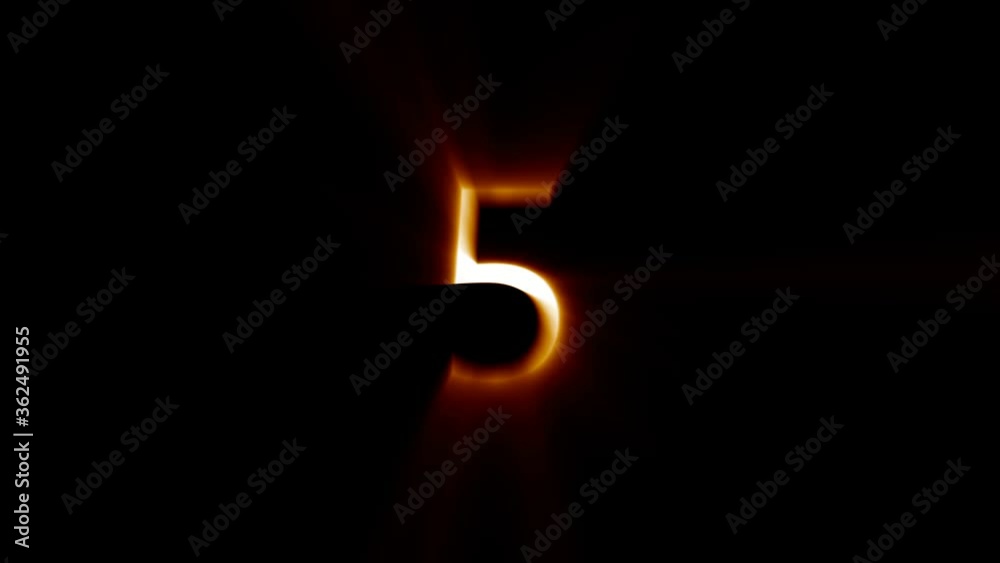 Countdown numbers from 10 to 1. Animation 4k