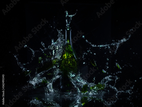Explosion of the bottle