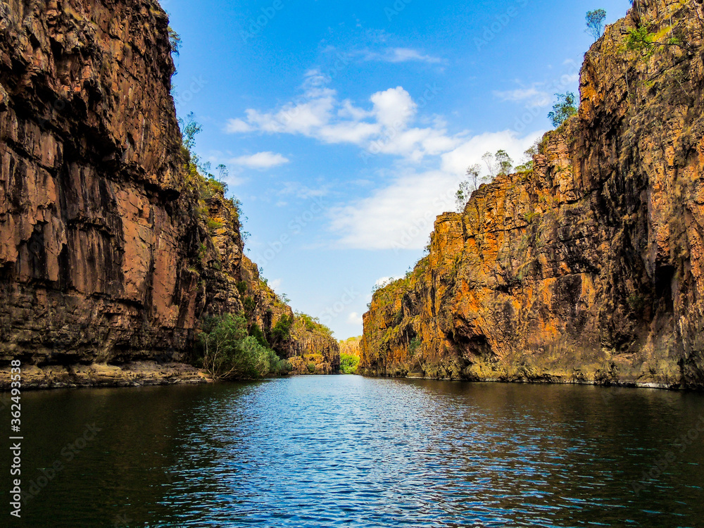 View through Katherine Gorge in Nitmiluk National Park, Northern Territory, Australia 
