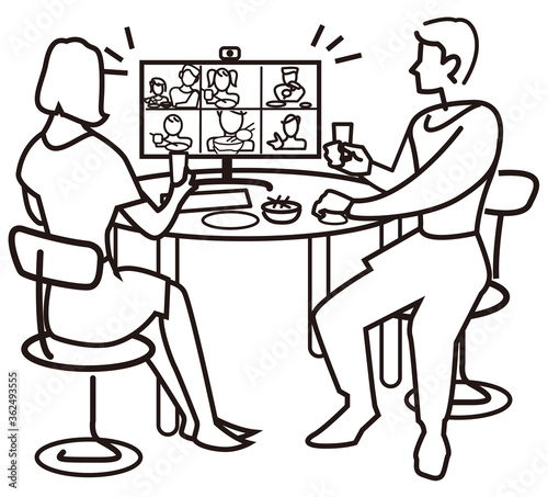 オンライン食事会-ウイルス対策