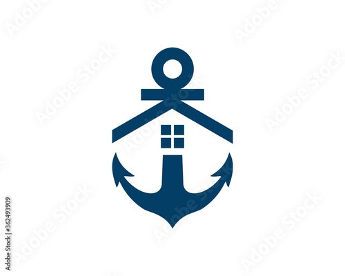 Anchor with roof house and window