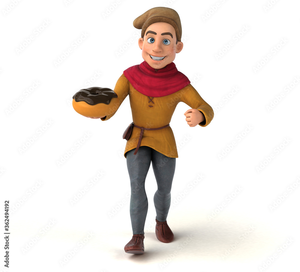3D Illustration of a medieval historical character