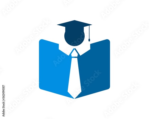 Graduation hat with book and tie inside