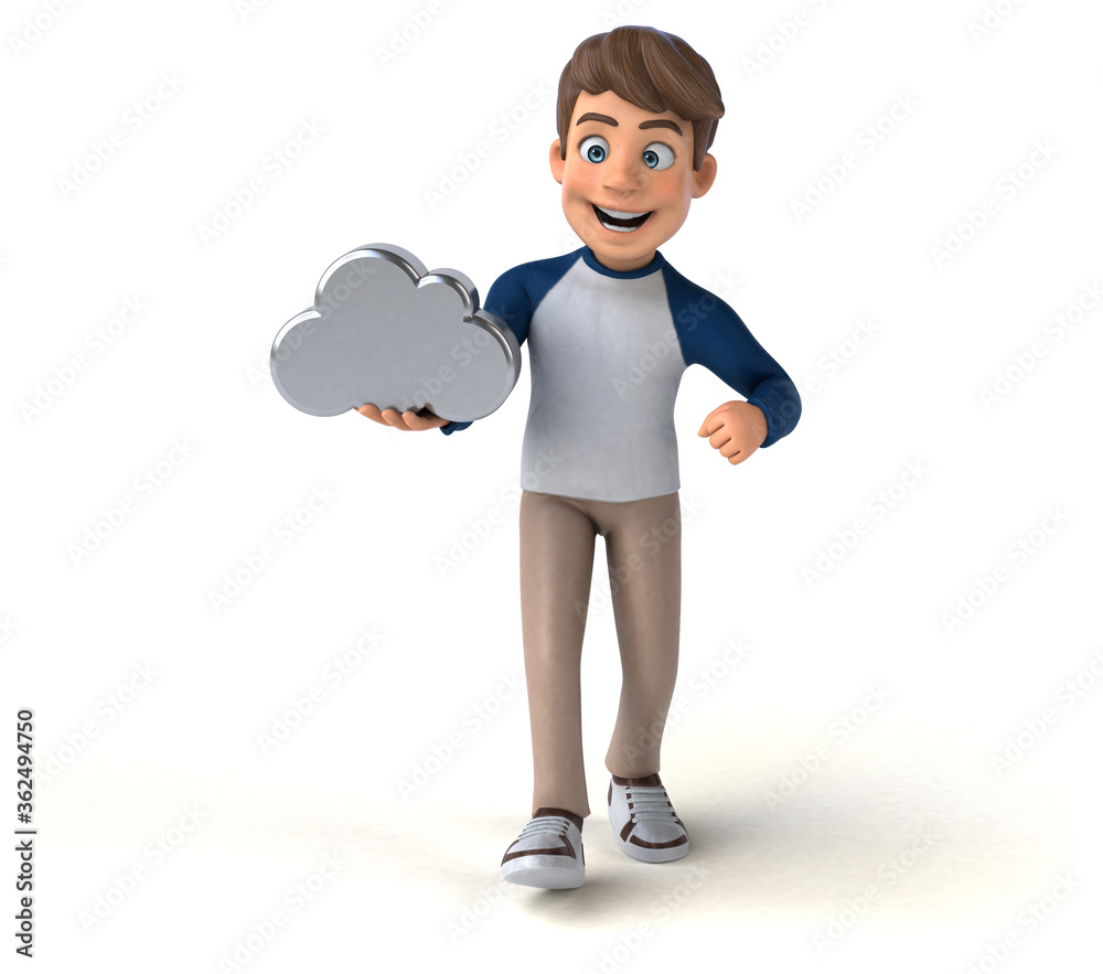3D cartoon character fun teenager 3D cartoon character fun teenager