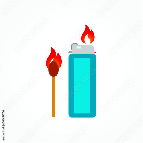 matches with burning fire
