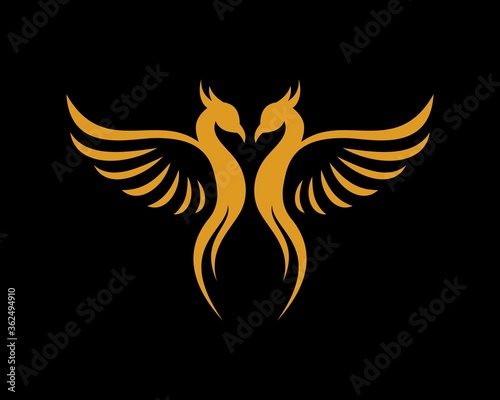 Twin phoenix with majestic wings © DitaTiara