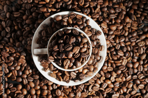 A Cup of coffee  on a coffee background