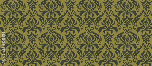 Vector seamless floral damask pattern  vintage abstract background.