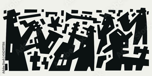 jazz band - vector illustration , background