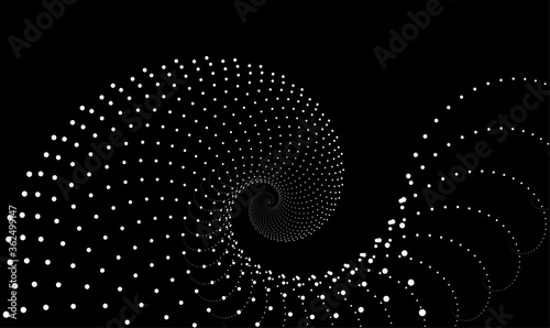 Fototapeta Naklejka Na Ścianę i Meble -  abstract fractal on Back background,3D Illustration background with spiral,black and white backdrop.