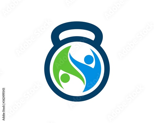 Kettle bell with healthy people inside