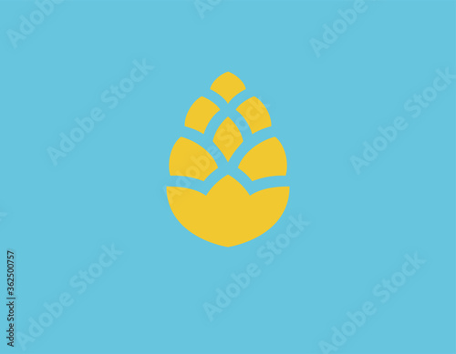 Abstract logo icon silhouette a pine cone for your company