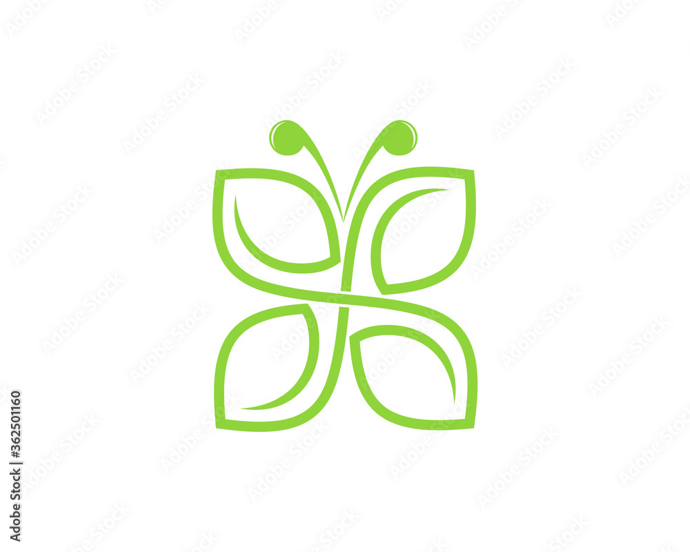Abstract butterfly leaf spin with green colors Abstract butterfly leaf spin with green colors