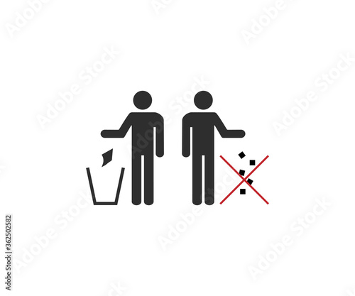 Do Not Litter. Vector illustration, flat design.