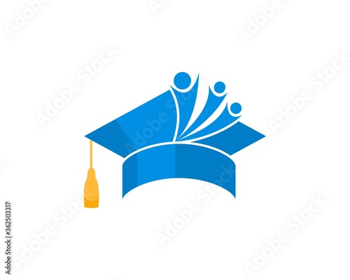 Graduation hat with success people