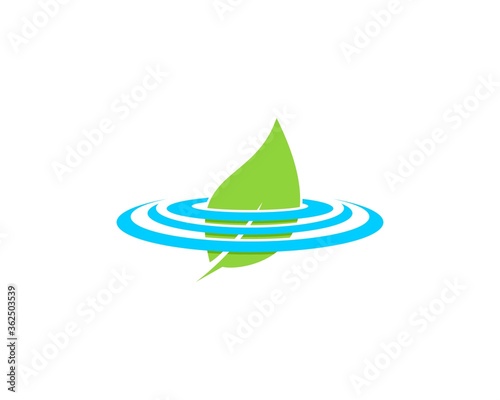 Nature leaf and water waves