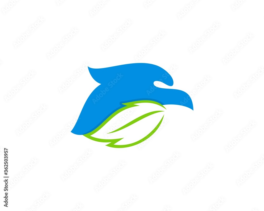 Nature eagle with green leaf Nature eagle with green leaf