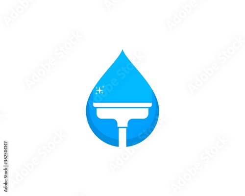 Water drop with glass cleaner
