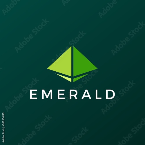 emerald gem logo vector icon illustration
