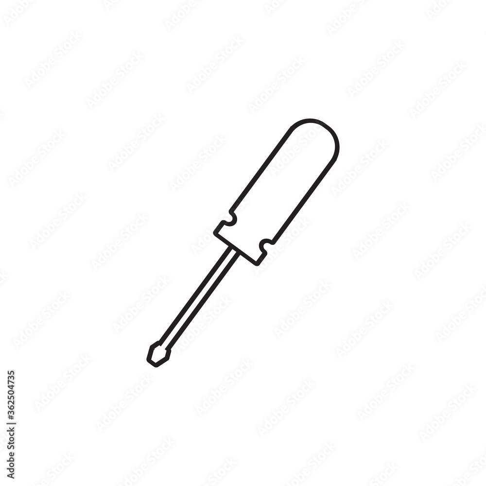 Screwdriver line icon vector Screwdriver line icon vector