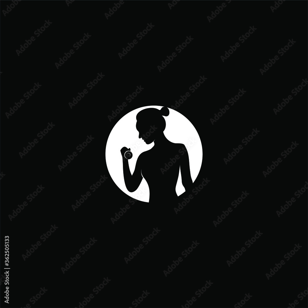 woman and barble logo silhouette woman and barble logo silhouette