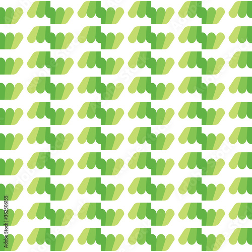 Vector seamless pattern texture background with geometric shapes, colored in green, white colors.