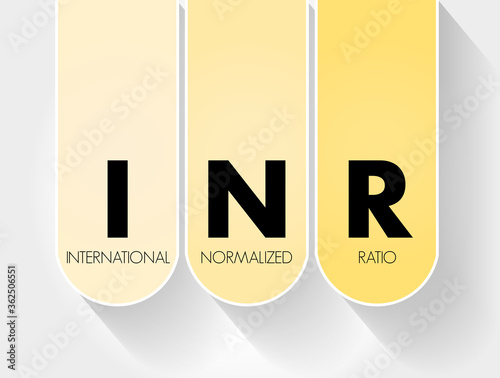 INR - International Normalized Ratio acronym, medical concept background