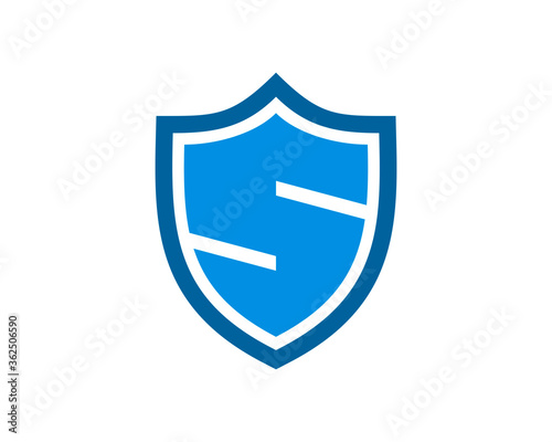 Free Download Blue shield form S letter - GFXLoad