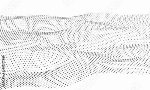 Abstract vector halftone dots. Halftone wave dots background.