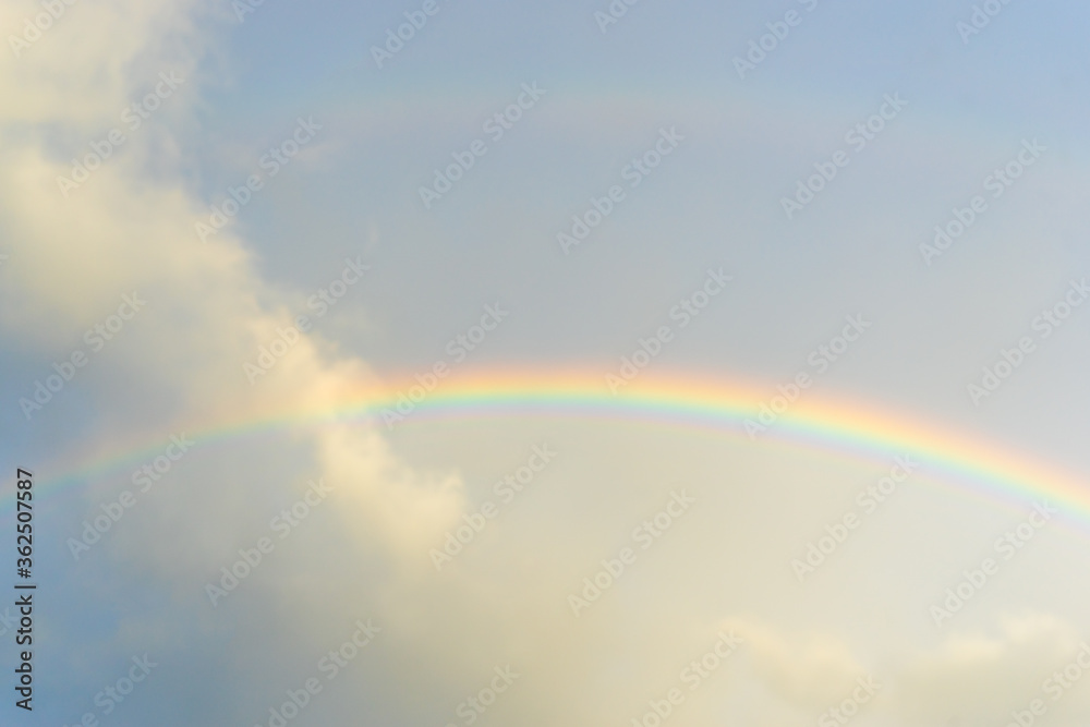 Natural beautiful rainbow in the sky.