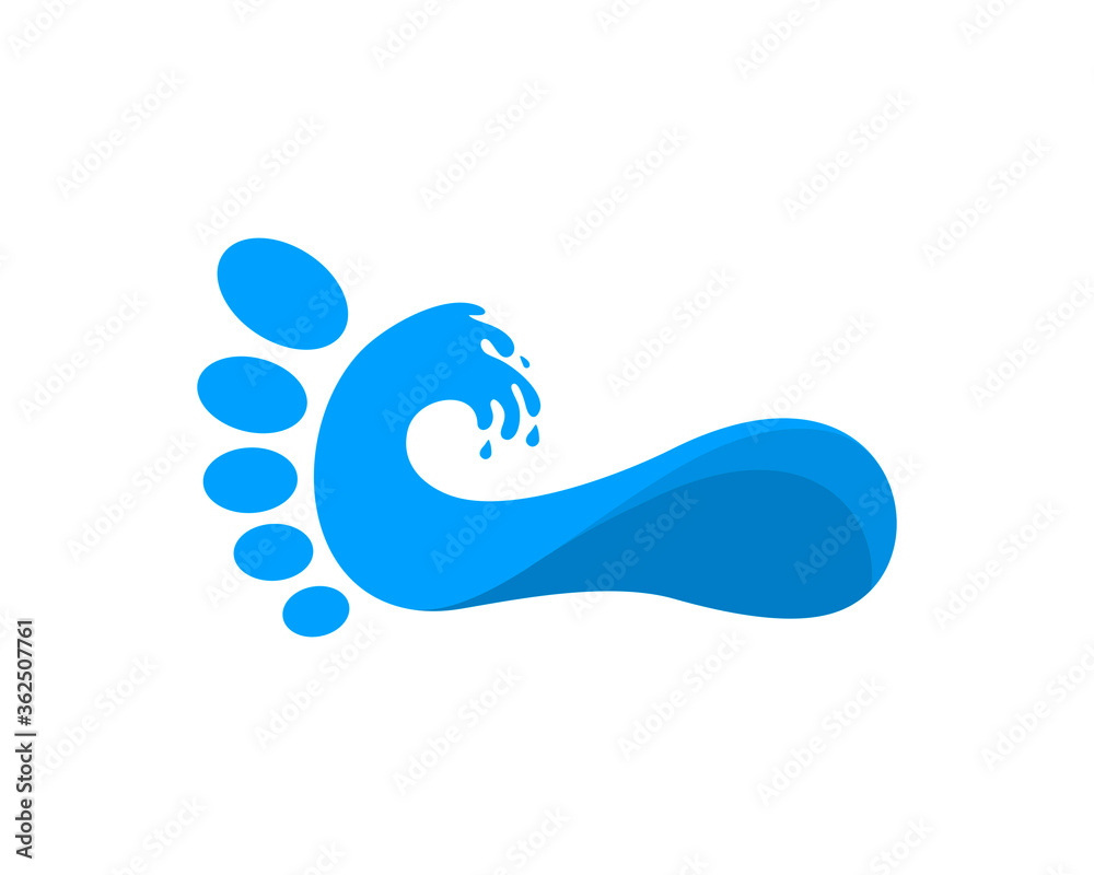 Abstract blue waves form a feet Abstract blue waves form a feet