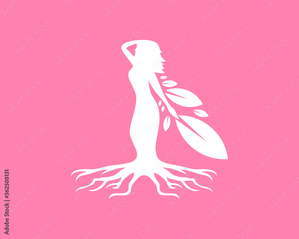 Beautiful women with leaf wing Beautiful women with leaf wing