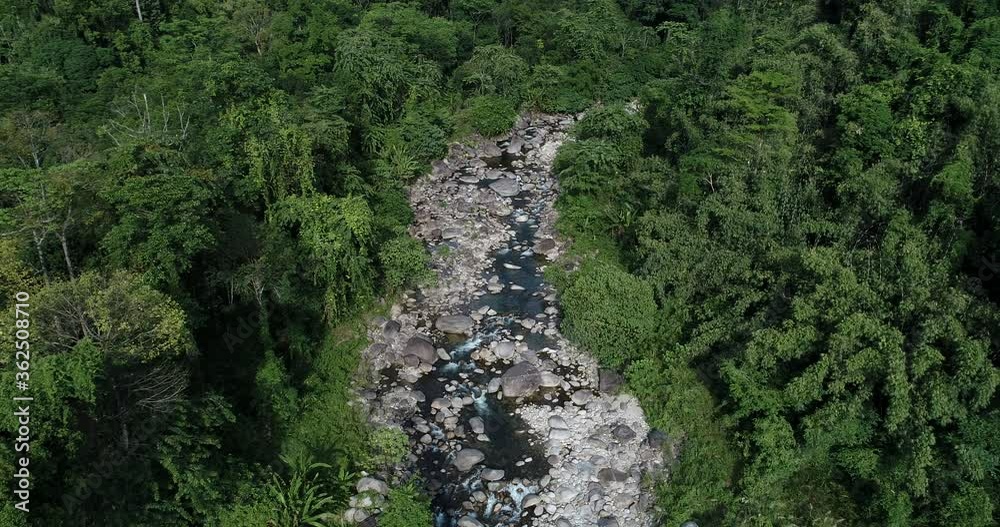Aerial view waterfall in deep forest mountain movement by drone Thailand Aerial view waterfall in deep forest mountain movement by drone Thailand