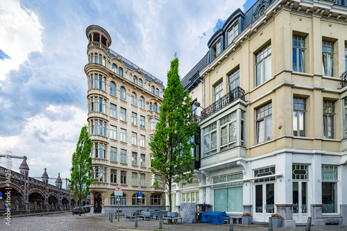 street scene in Zurenborg district, Antwerpen, Belgium. photo
