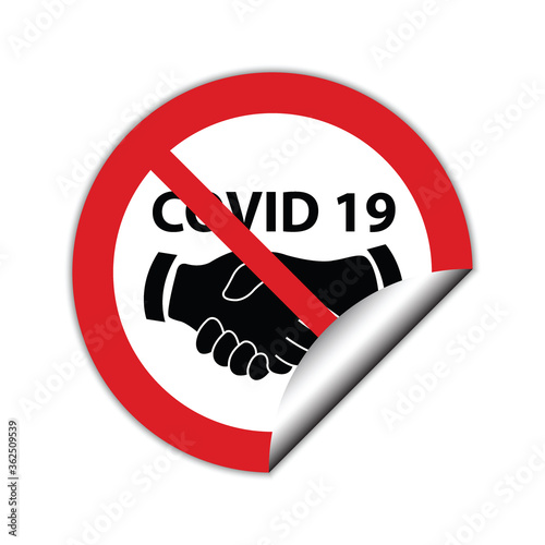 No handshake  vector. Not allow   handshake 
 sign. The red circle prohibiting sing 