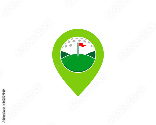 Pin location with golf yard inside