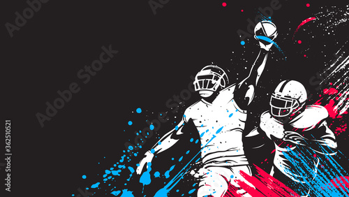 American football player. Quarterback isolated on white. Superl sport theme vector illustration.