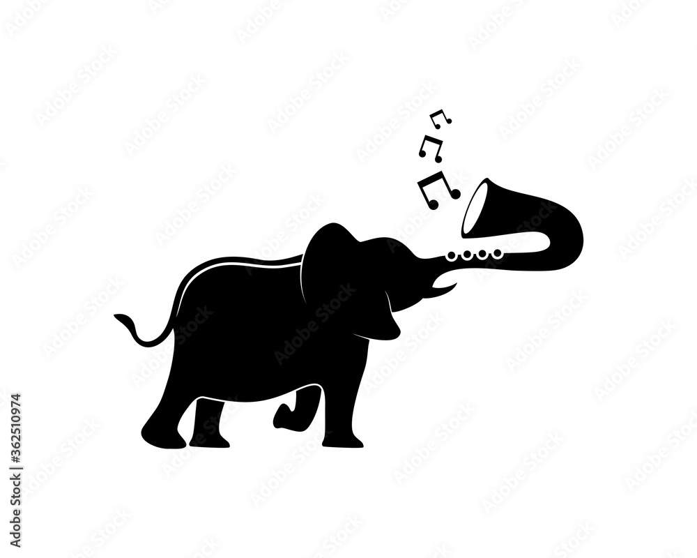 Singing elephant with saxophone trunk