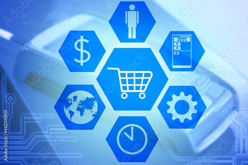 The concept of online shop ...