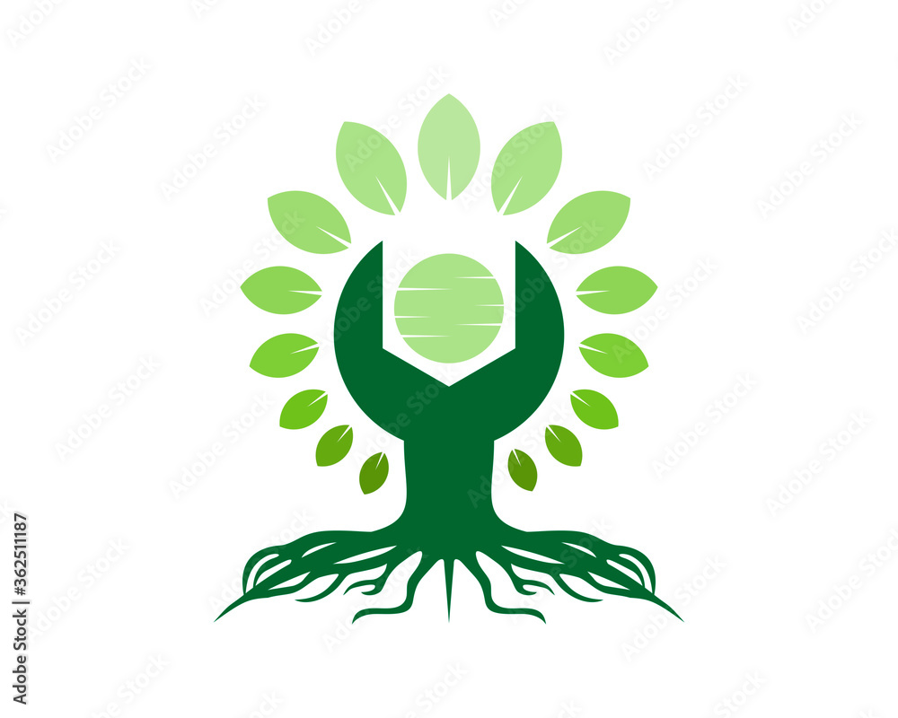 Nature wrench with circle leaf Nature wrench with circle leaf