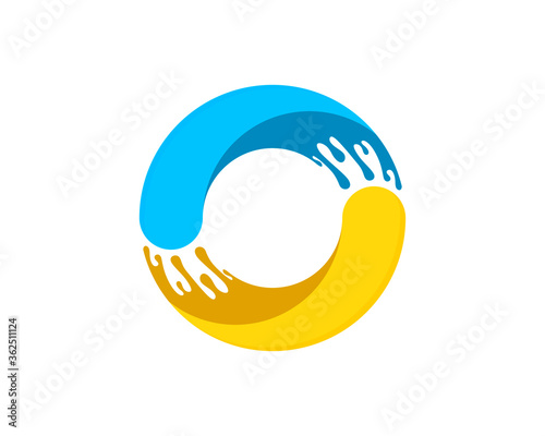 Circle painting splash logo template