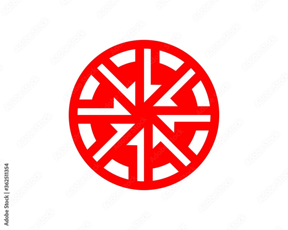 Abstract circular arrow inside the red circle Abstract circular arrow inside the red circle