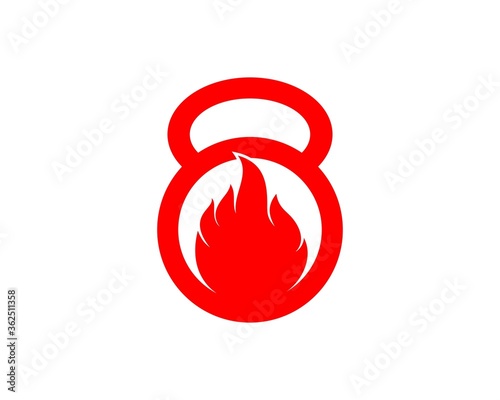 Fire flame inside the kettle bell